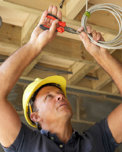 Overhead wiring by Shocking Electric Solutions Shocking Electric Solutions electrician running overhead wiring in Newnan, GA