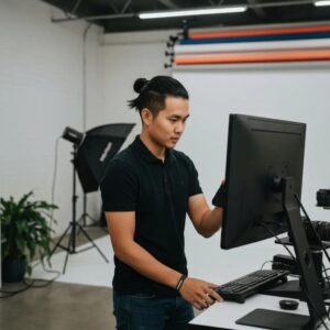 Electrician installing a home EV charger in a garage — showing modern residential electrical services