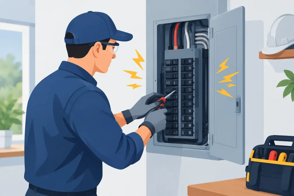 Electrical panel buzzing Newnan GA - licensed electrician inspection and repair