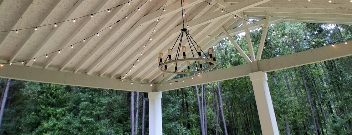 Outdoor pavilion lighting by Shocking Electric Solutions in Newnan, GA